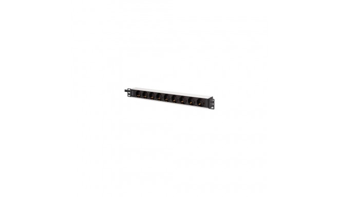 Digitus DN-95440 power distribution unit (PDU) 9 AC outlet(s) 1U Black, Silver