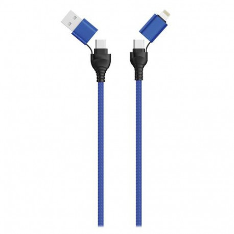 2GO 797368 USB cable 1.2 m USB A/USB C USB C/Lightning Black, Blue
