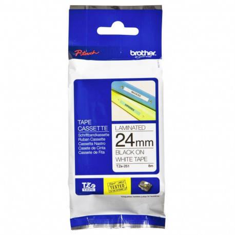 Brother TZE-Schriftbandkassette TZESchriftbandkassette TZe-251 TZe251 White Black (TZE251)