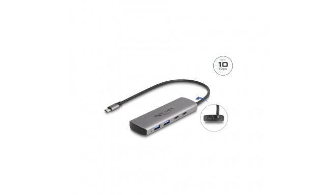 "DELOCK USB 10 Gbps 2 Port USB Typ-A + 2 Port USB Type-C Hub mit USB Type-C Anschluss und zustzliche