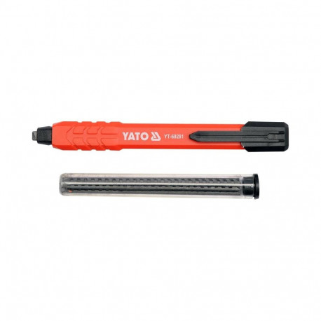 Yato Ehitaja pliiats YT-69281, automaatne, PVC, HB, 1+5 grafiidisüdamikku, puidule, seintele, krohvi
