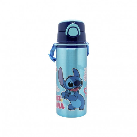 Disney Stitch - Bidon aluminiowy ze słomką i paskiem 730 ml