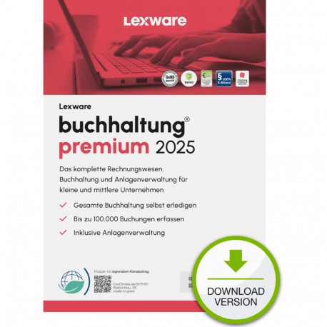 Lexware Buchhaltung Premium 2025 – 1 seade, tellimus – ESD – allalaadimine