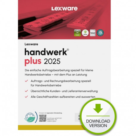Lexware handwerk Plus 2025 - 1 seade, 1 aasta - ESD-allalaadimine