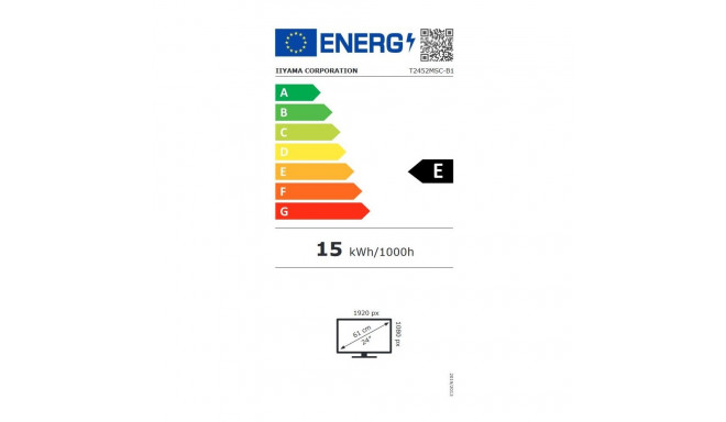 61cm/24" (1920x1080) Iiyama ProLite T2452MSC-B1 16:9 FHD IPS puuteekraan 14ms HDMI DP USB-C kõlar mu