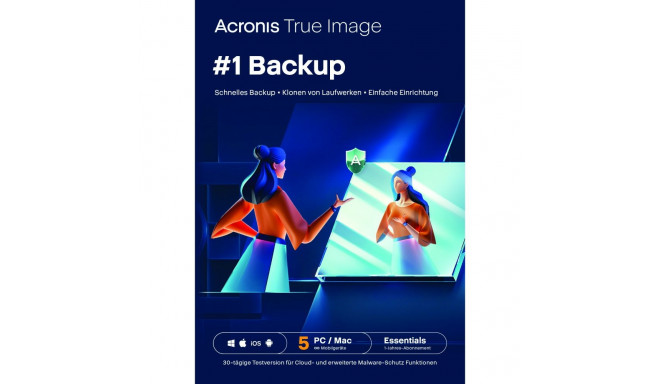 Acronis True Image Essentials – 5 arvutit – 1 aasta tellimus – ESD-allalaadimine