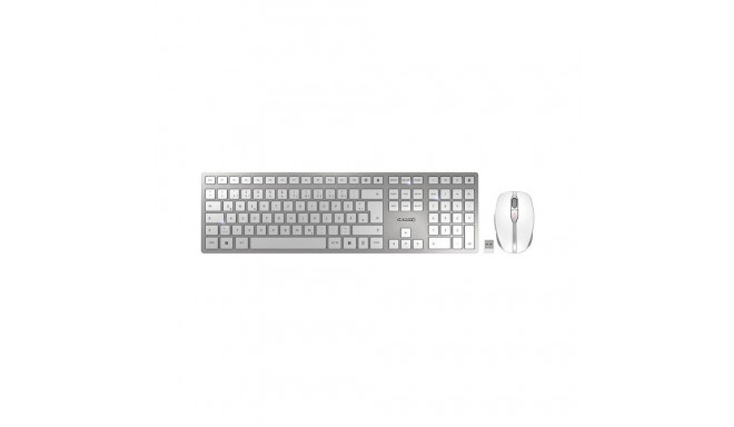Cherry DW 9100 Slim - keyboard and mouse set wireless white/silver QWERTZ DE