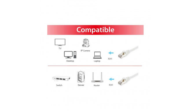 Equip patch cable Cat6 S/FTP 2xRJ45 50.00m white LSZH polybag