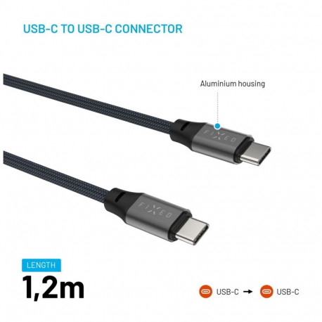 Fixed | magnetiline punutud kaabel USB-C/USB-C, USB 2.0, hall | FIXDBM-CC12-GR