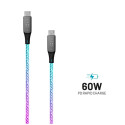 Fixed USB-C/USB-C and PD support, 1.2 m, 60 W, Rainbow