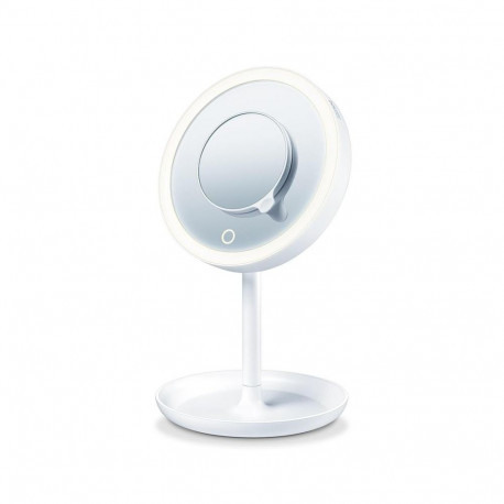 Beurer BS 45 makeup mirror, 17.5 cm, with LED light and magnifying mirror, battery-operated