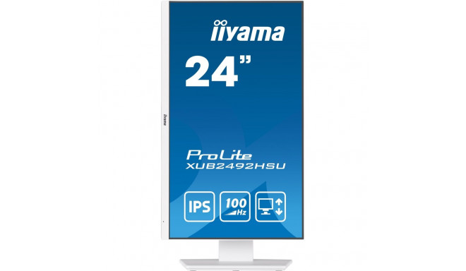 61cm/24" (1920x1080) Iiyama ProLite XUB2492HSU-W6 16:9 FHD IPS 100Hz 0,4ms HDMI DP pööratav kõlar va