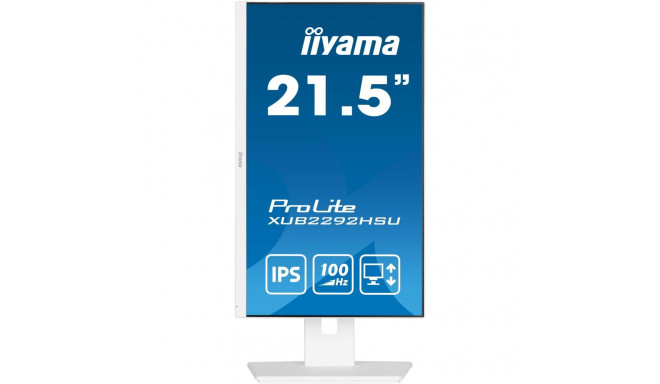 54.6cm/21.5" (1920x1080) Iiyama ProLite XUB2292HSU-W6 16:9 FHD IPS 100Hz 0,4ms HDMI DP USB LS valge 