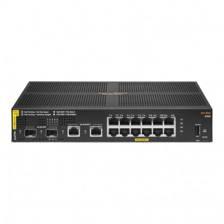 HPE Aruba 6100 12G Class4 PoE 2G/2SFP+ 139W Switch