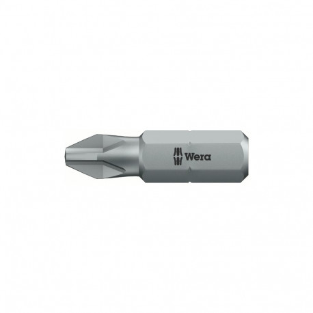 Wera 855/1 Z screwdriver bit – PZ2 tip, 25mm blade length, 1/4" hexagon shank, durable for hard mate