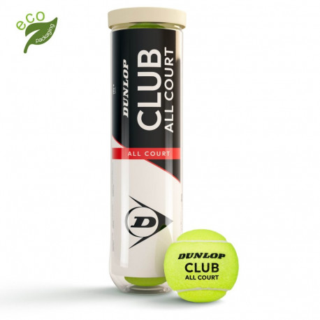 Tennis balls DUNLOP CLUB ALL COURT Entry 4PET ITF