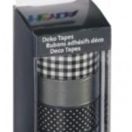 Paberteip dekoreerimiseks must 15mmx5m, 4rulli pakis, Heyda