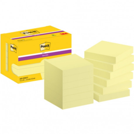 Märkmepaber iseliimuv Post-it 622 kollane Super Sticky, 47,6x47,6mm, (pakis 12x90l.)