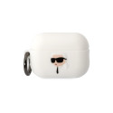 Karl Lagerfeld Apple AirPods Pro 2 Logo NFT Karl Head Silicone Case White