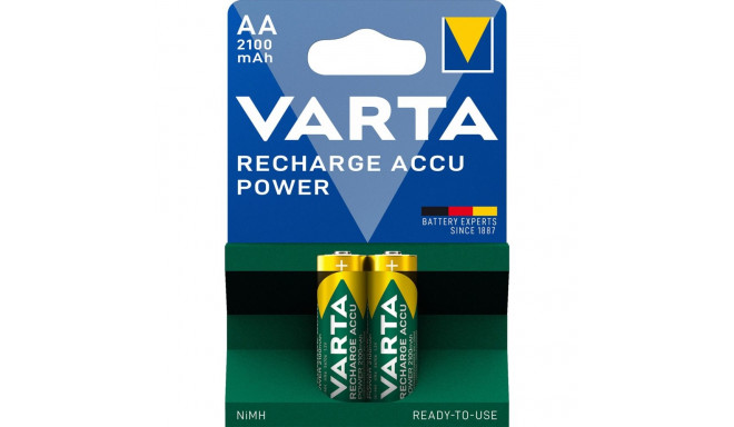 1x2 Varta Rechargeable Accu AA Ready2Use NiMH 2100 mAh Mignon