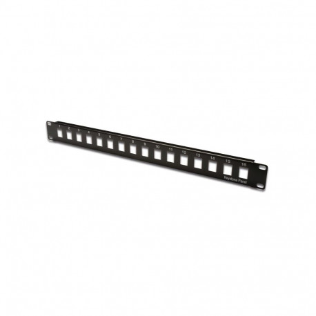 DIGITUS 19" Modular Patch Panel, Unshielded16-port, Blank, 1U Color black RAL 9005