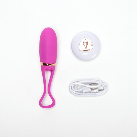 Vibreeriv muna kaugjuhtimisega USB-laadimisega, lilla