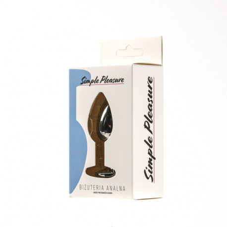 Korek Analny Stalowy Srebrny Rozmiar S Kryształ Ciemno Niebieski