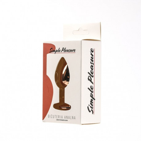 Anaaltapp terasest punase kristalliga suurus S, roosa kuld