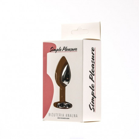 Anaalpistik terasest suurus S heleroosa südamekujulise kristalliga, hõbedane