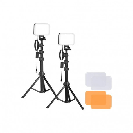 Neewer BP66 studio set two LED lamps + filters + tripods