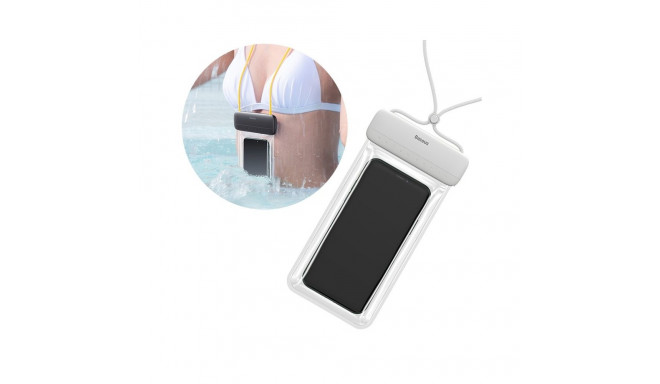 Baseus universal waterproof cover phone case (max 7.2&#39;&#39;) for swimming pool IPX8 white (ACFSD