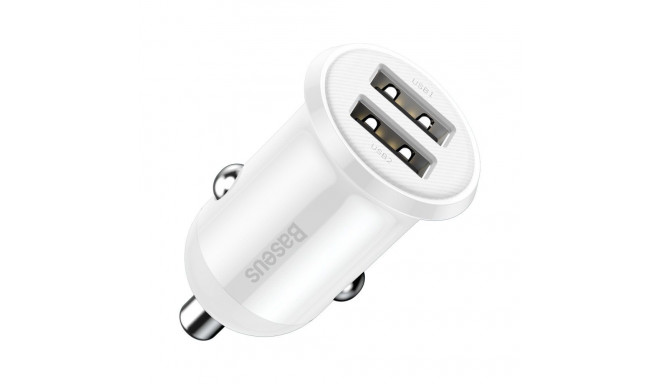 Baseus Grain Pro car charger 2x USB 4.8 A white (CCALLP-02)
