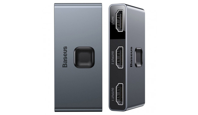 Baseus bidirectional switch splitter switcher HDMI - 2x HDMI 4K / 30 Hz gray (CAHUB-BC0G)