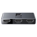 Baseus bidirectional switch splitter switcher HDMI - 2x HDMI 4K / 30 Hz gray (CAHUB-BC0G)