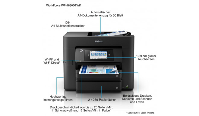 Epson tindiprinter WorkForce Pro WF-4830DTWF A4 4800 x 2400 DPI 36 ppm Wi-Fi