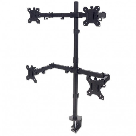 Manhattan Quad Desk Mount for TV & Monitors, For screens 10" to 27", Stand or Clamp Assembly, VESA c