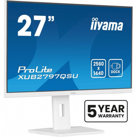 iiyama ProLite XUB2797QSU-W2 arvutimonitor 68.6 cm (27") 2560 x 1440 pikslit Quad HD LED valge