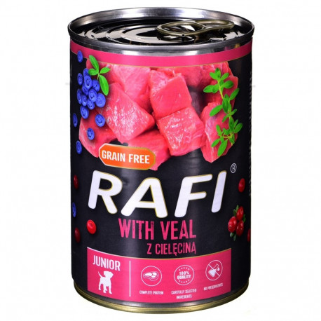 Dolina Noteci Rafi Junior vasikalihaga, jõhvika ja mustikaga märg koeratoit 400 g