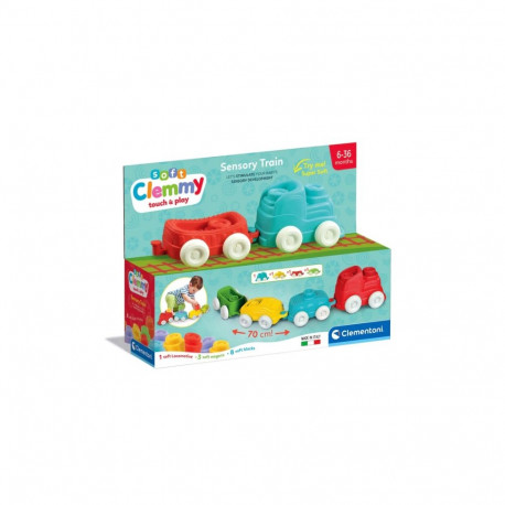 Clemmy värviline sensoorne rong vedur vagunid klotsid 70cm Clementoni 17961