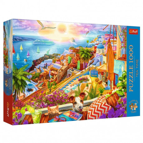 Puzzle - 1000 Premium Plus - tee aeg: külas Santorinil - Trefl 10842
