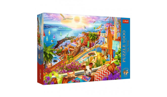 Puzzle - 1000 Premium Plus - tee aeg: külas Santorinil - Trefl 10842