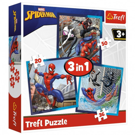 Trefl pusle 34874 3-ühes (20, 36, 50) Disney Marvel Spiderman Ämbliku-sõbrad