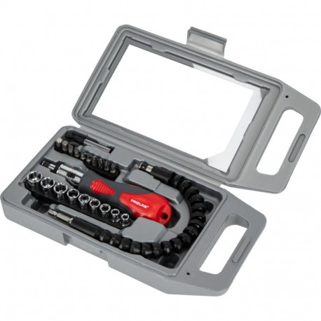 proline 23-osaline kruvikeeraja komplekt, bitsid, padrunid, painduv võll