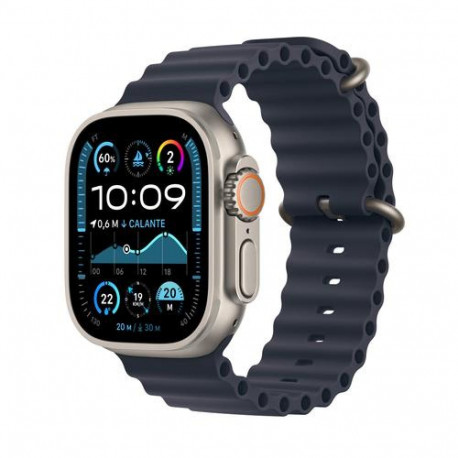 Apple Watch Ultra 2 GPS + Cellular 49mm Natural Titanium Case with Navy Ocean Band