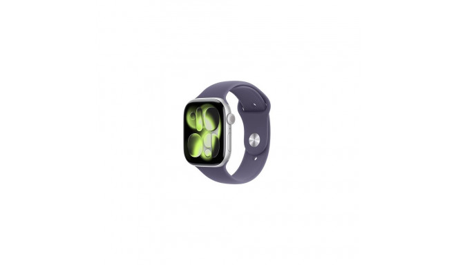 Apple Watch Series 11 GPS + Cellular 46mm Silver Aluminium Case with Purple Fog Sport Band - M/L