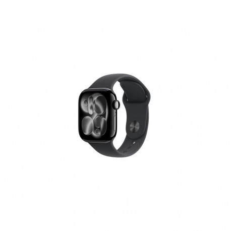 Apple Watch Series 11 GPS + Cellular 42mm Jet Black Aluminium Case with Black Sport Band - S/M