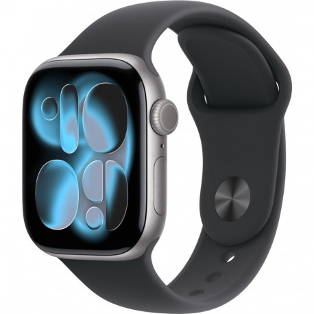 "Apple Watch S11 Aluminium 42mm Space Grau (Sportarmband schwarz) M/L"