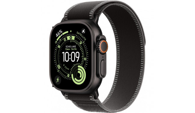 "Apple Watch Ultra 3 Titanium Cellular 49mm Schwarz (Trail Loop schwarz/kohlegrau) M/L"