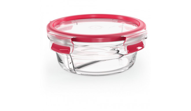 "Emsa N10402 Clip & Close Glas Frischhaltedose rund Transparent/Rot"