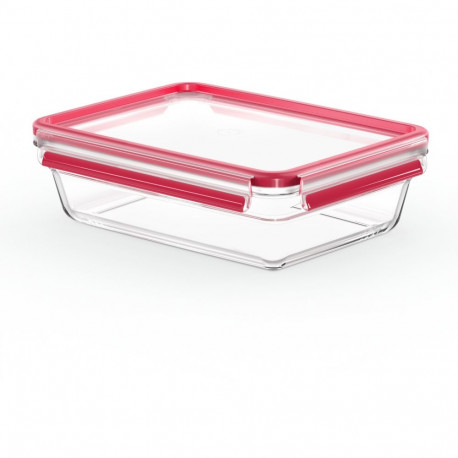 "Emsa N10411 Clip & Close Glas Frischhaltedose 2 L Transparent/Rot"